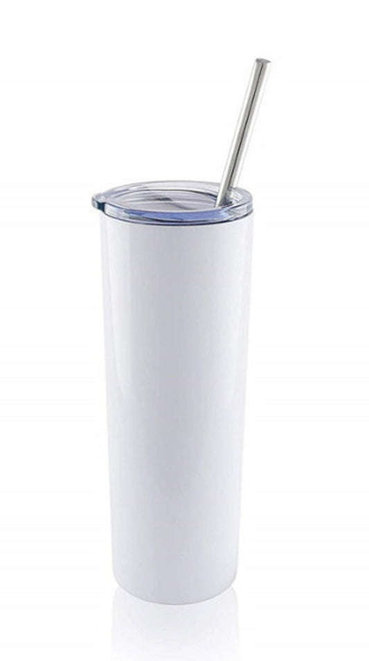 Sublimation 20oz Skinny Tumbler w/ Metal Straw (Straight)
