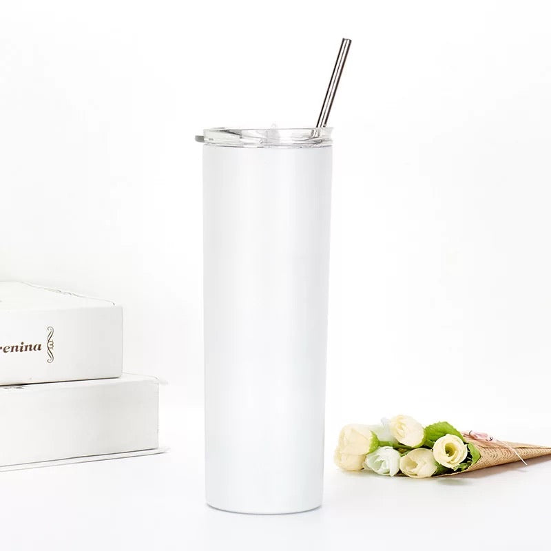 Sublimation 20oz Skinny Tumbler w/ Metal Straw (Straight)