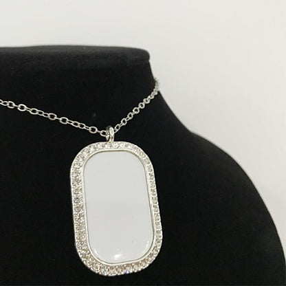 Sublimation Blanks Photo Metal Oval Necklace
