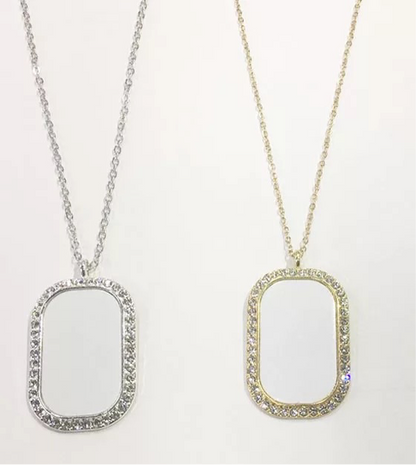 Sublimation Blanks Photo Metal Oval Necklace
