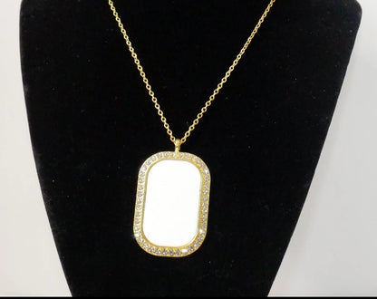 Sublimation Blanks Photo Metal Oval Necklace