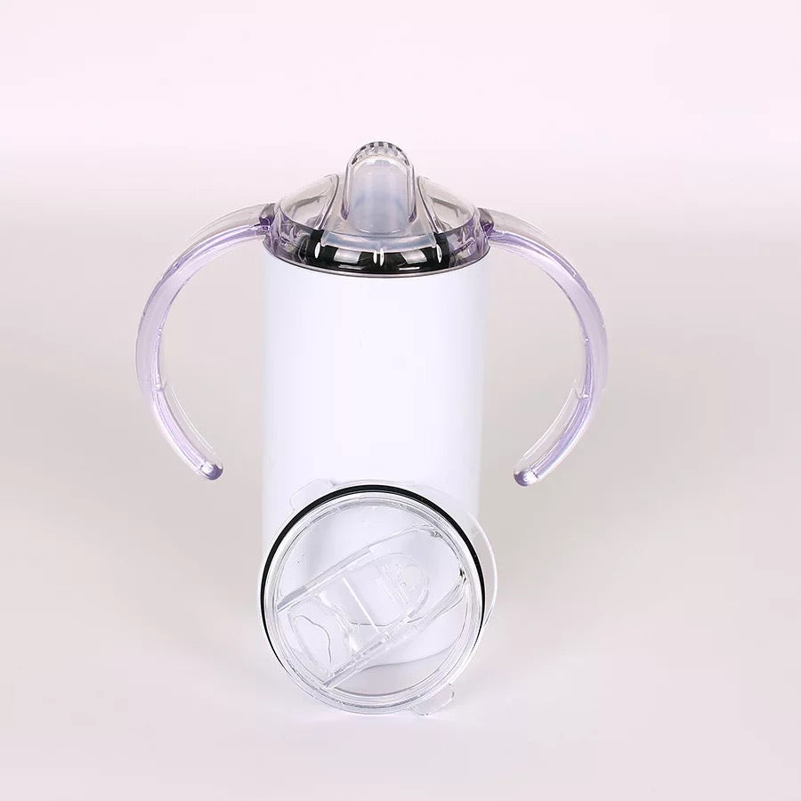 Sublimation 12oz Straight Sippy Cups With 2 Lids