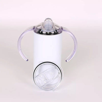 Sublimation 12oz Straight Sippy Cups With 2 Lids